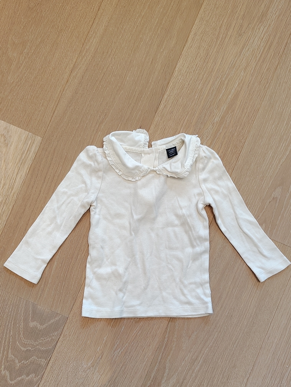 GAP Cream Long-Sleeve Top with Ruffle Collar